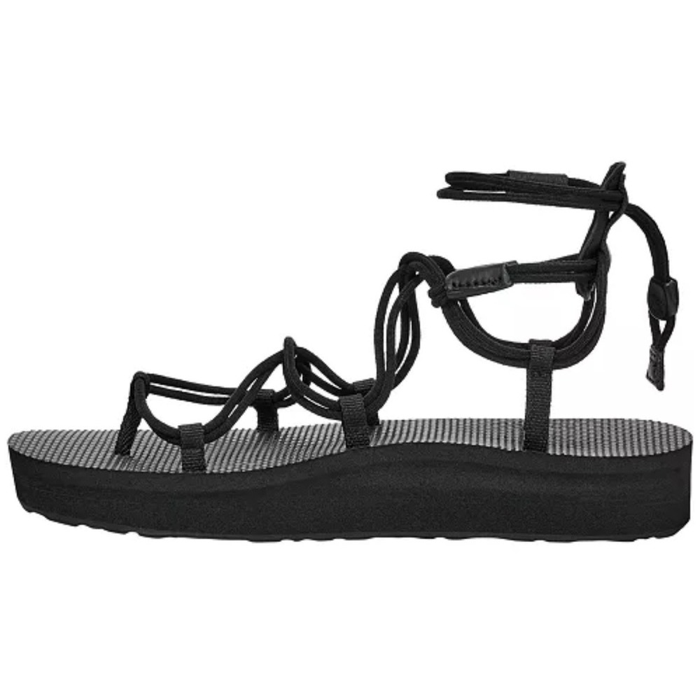 NWOT-Sz-11-Teva Voya Infinity Gladiator Sandals Black Lace Up Flat 1019622 - Picture 2 of 4